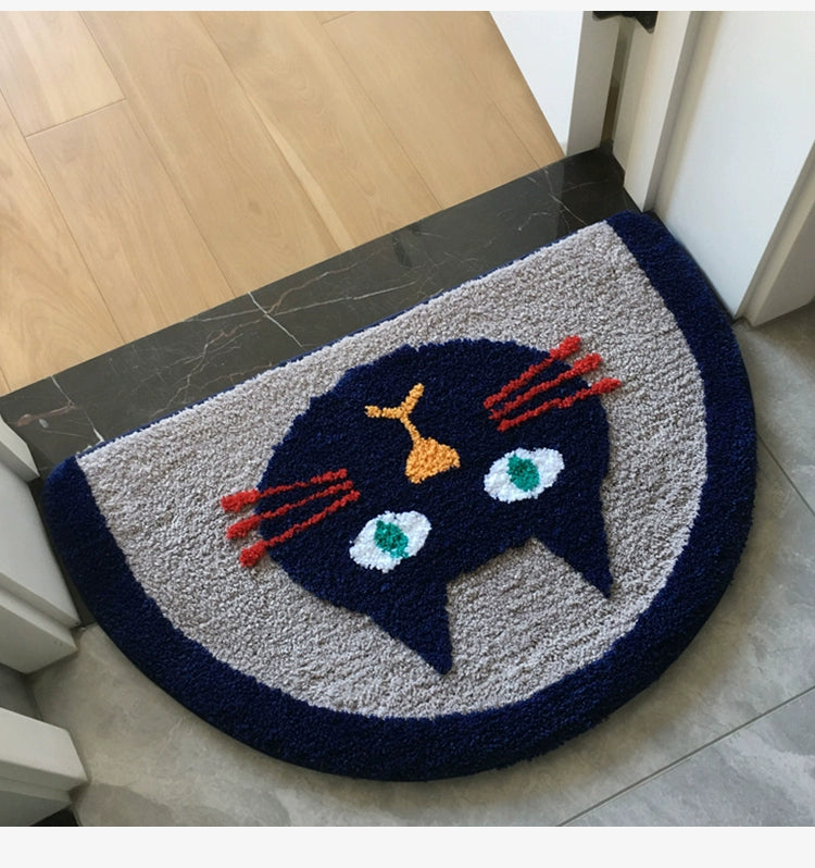 Feblilac Blue Totoro Tufted Bath Mat