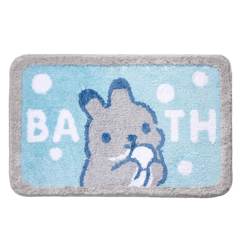 Feblilac Easter Shower Rabbit Tufted Bath Mat