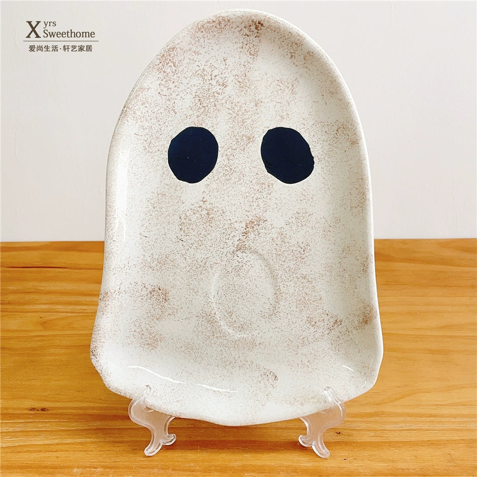 Feblilac Halloween Décor Ceramic Plate Halloween Dinner Plate Triple Dish Plate Children's Cartoon Festive Par - view 9