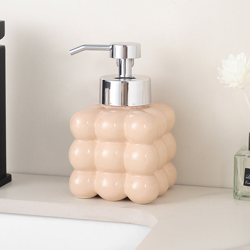 Ceramic Bubble Shape Soap Dispenser, Liquid Soap Pump Bottle