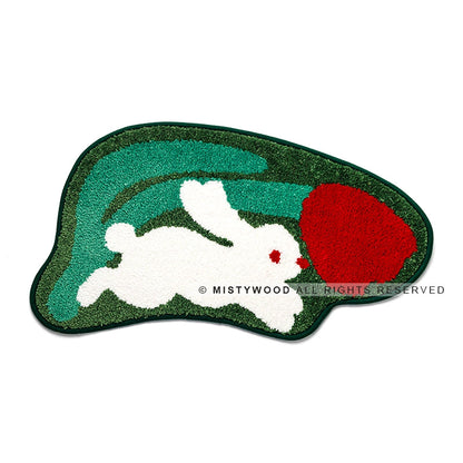 Feblilac Easter Misty Forest Ins Rabbit Tufted Bath Mat