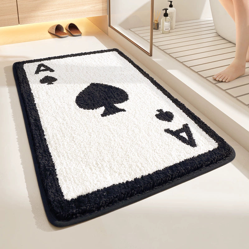 Feblilac Playing Cards Tufted Bath Mat