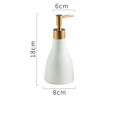 Ceramic Soap Dispenser, Taper Shape Solid Color Bottle for Kitchen Bathroom