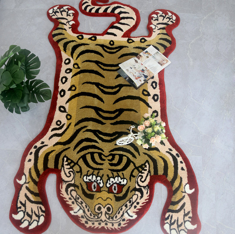 Classic Yellow Tiger Tufted Bath Mat Mom‘s Day Gift, Tibetan Style - view 2