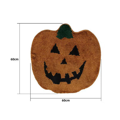 Feblilac Halloween Pumpkin Holiday Horror Decoration Tufted Bath Mat