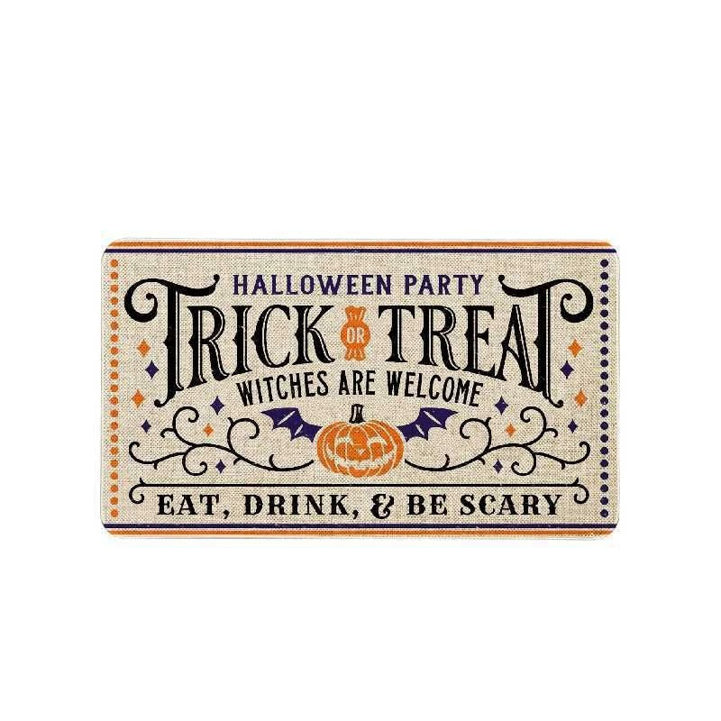 Feblilac Halloween Horror Scary Pumpkin PVC Coil Door Mat