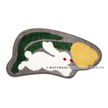 Feblilac Easter Misty Forest Ins Rabbit Tufted Bath Mat