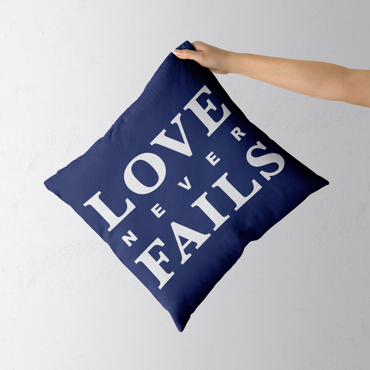 Feblilac Blue Background Love Never Falls Cushion Covers Throw Pillow Covers