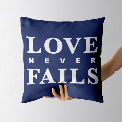 Feblilac Blue Background Love Never Falls Cushion Covers Throw Pillow Covers