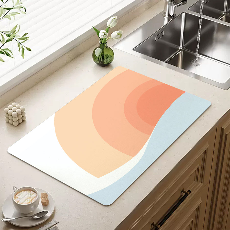 Feblilac Pink Gradient Sun Rising Cup and Dish Placemat