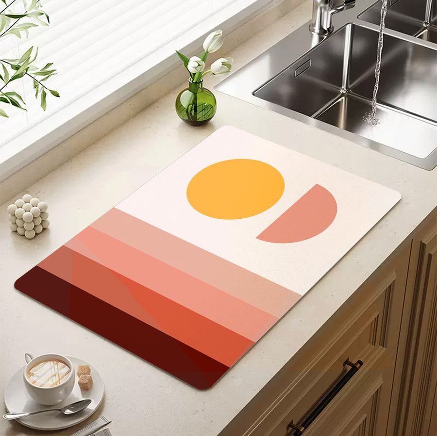 Feblilac Pink Sun Stripes Cup and Dish Placemat