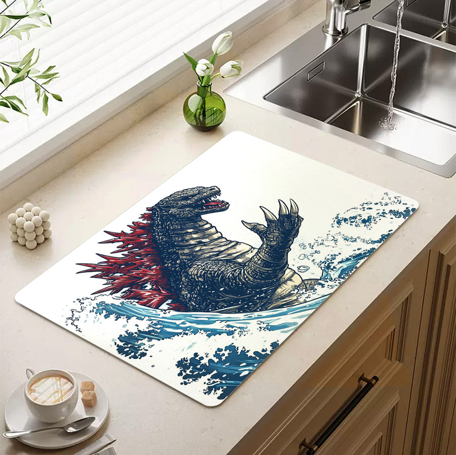 Feblilac Japanese Wave Monster Cup and Dish Placemat