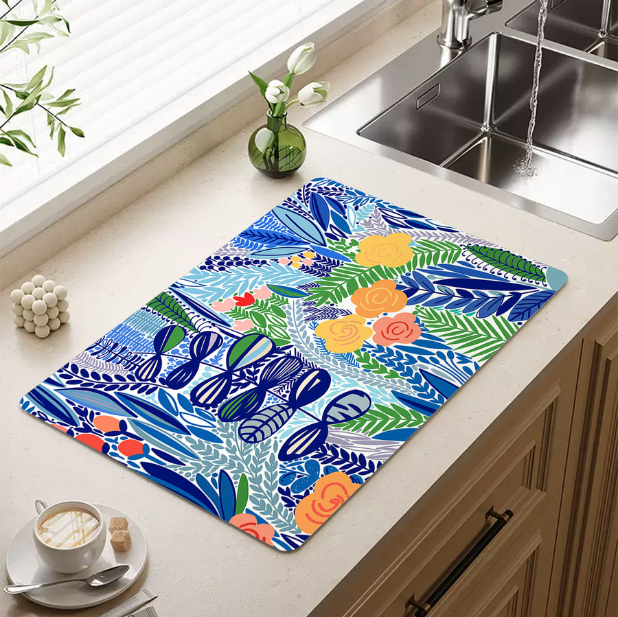 Feblilac Tropical Leaves Cup and Dish Placemat