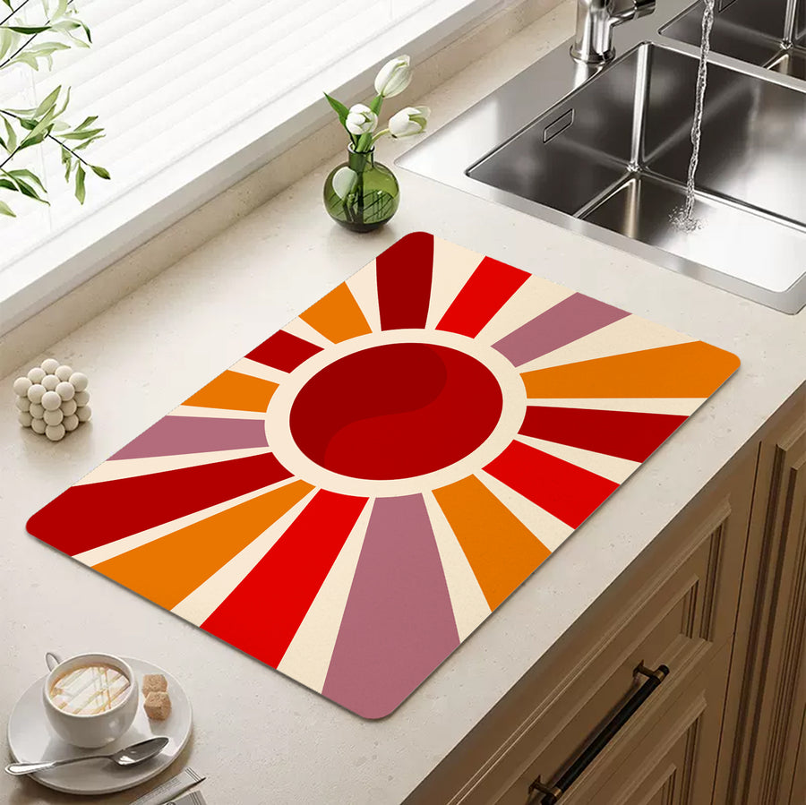 Feblilac Sun Rays Shining Cup and Dish Placemat