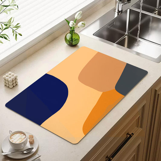 Feblilac Four Color Blocks Modern Abstract Cup and Dish Placemat