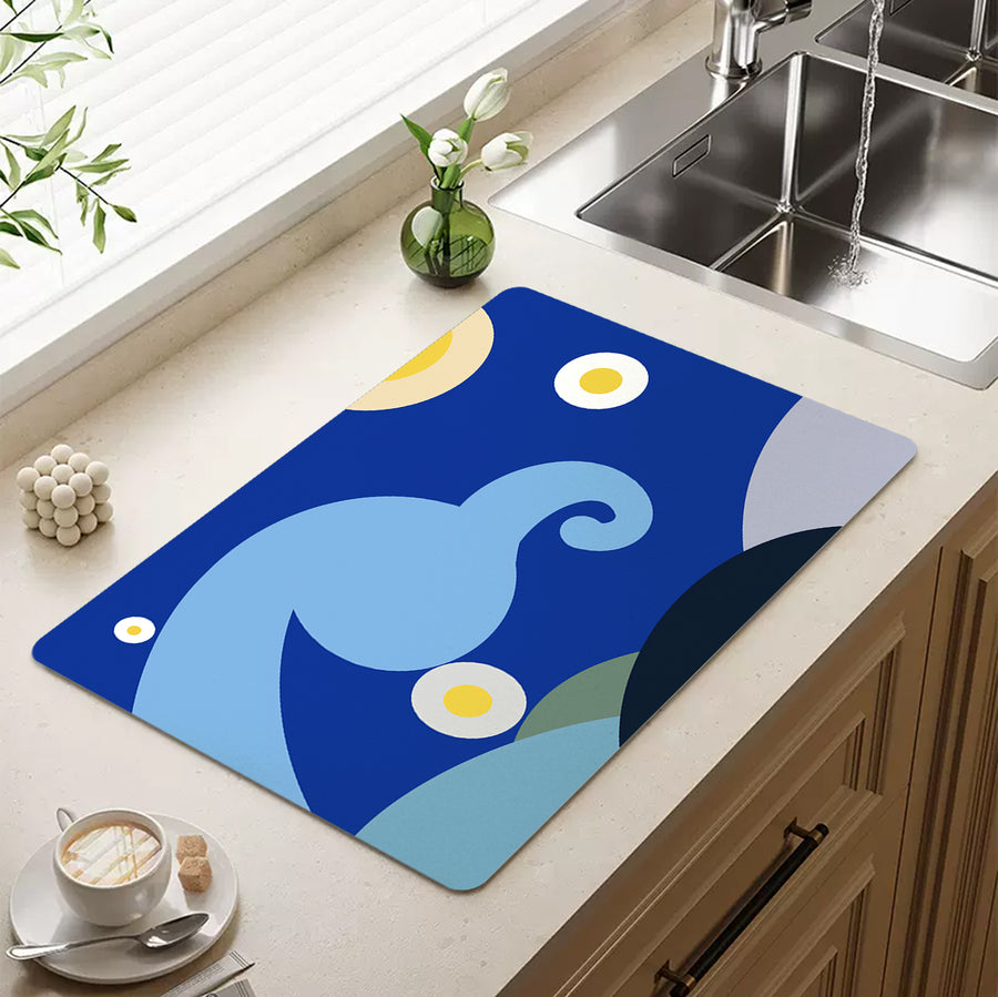 Feblilac Simple Strokes of Starry Sky Cup and Dish Placemat