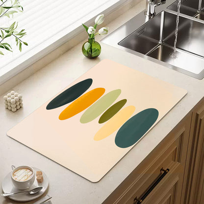 Feblilac Colored Stone Yellow Green Cup and Dish Placemat