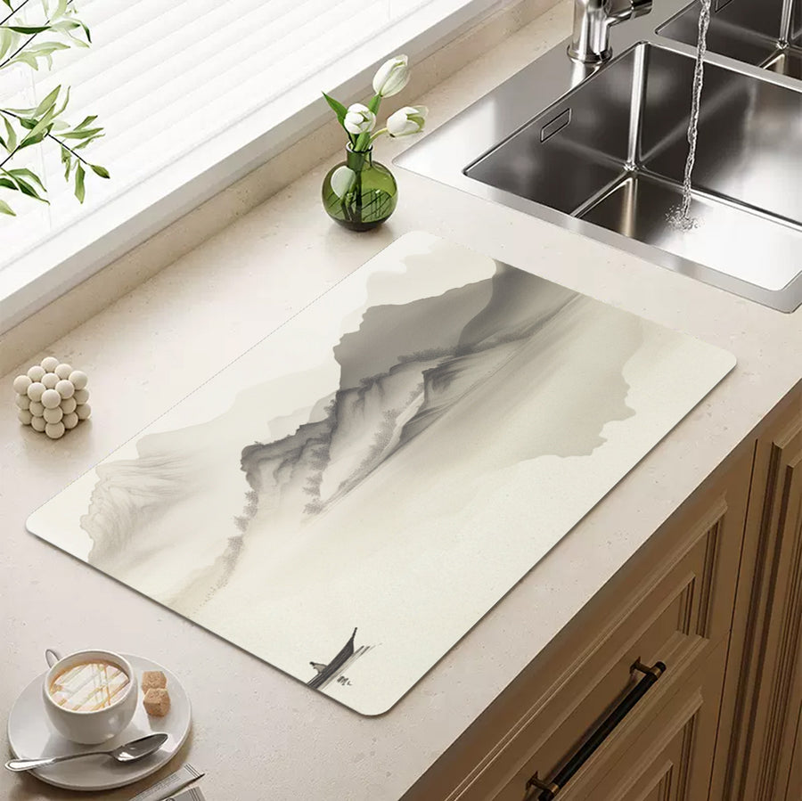 Feblilac Boat Landscape Cup and Dish Placemat