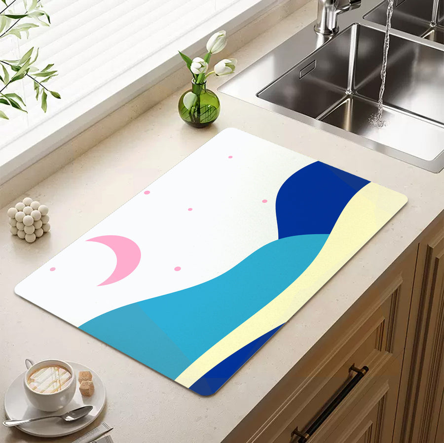 Feblilac Blue Pink Night Starry Sky Cup and Dish Placemat