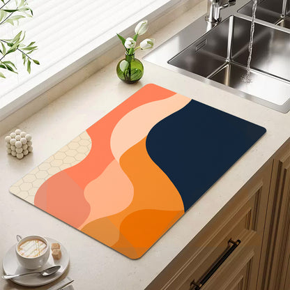 Feblilac Six-Color Wave Mountain Cup and Dish Placemat