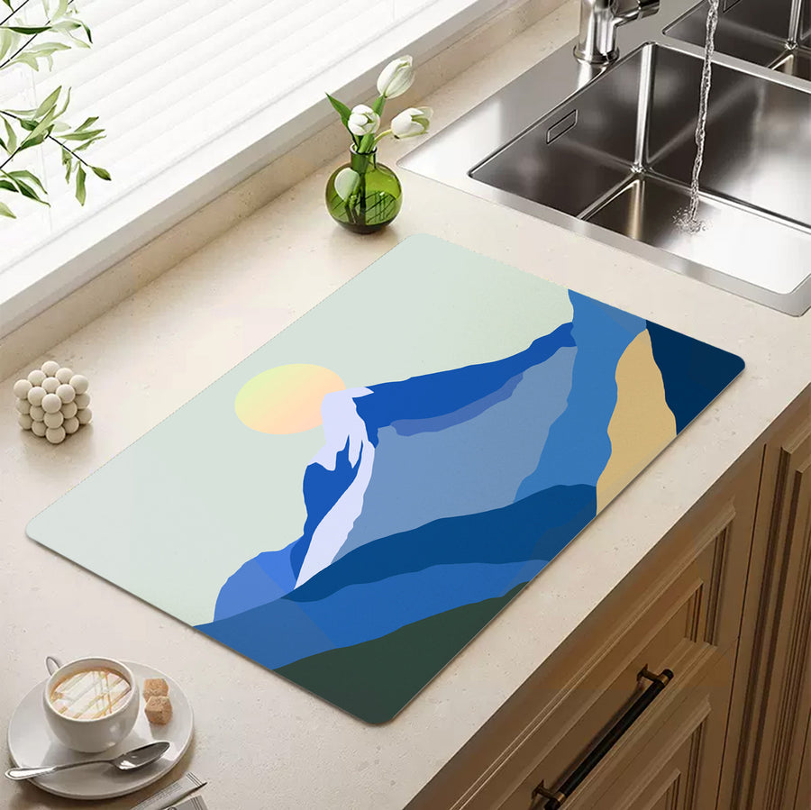 Feblilac the Snow Mountain of Sunrise Cup and Dish Placemat