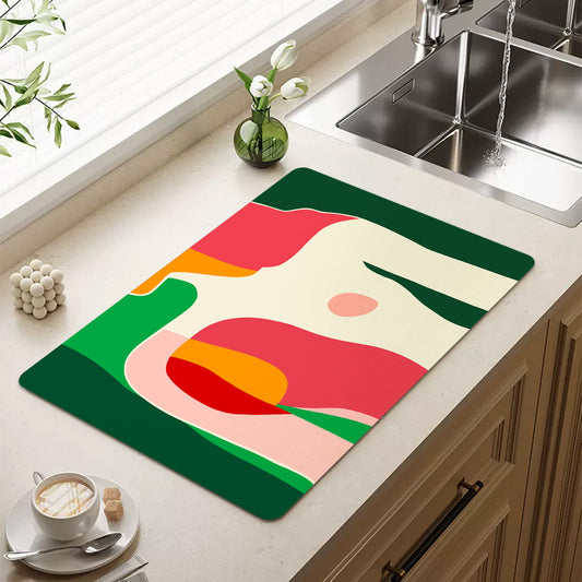 Feblilac Modern Abstract Woman Cup and Dish Placemat