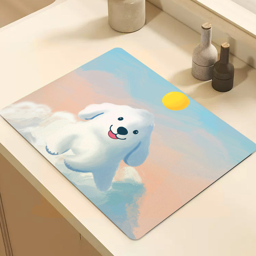 Feblilac Cloud Dog Cup and Dish Placemat - view 2