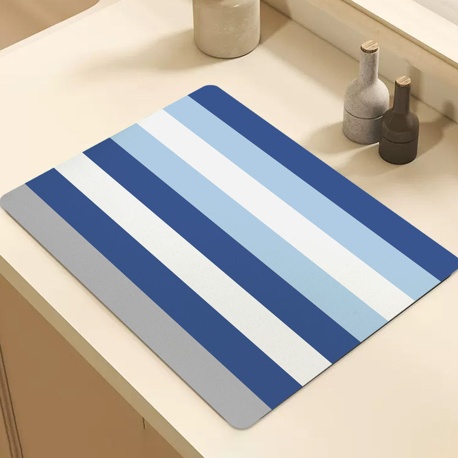 Feblilac Blue and White Stripes Cup and Dish Placemat - view 2