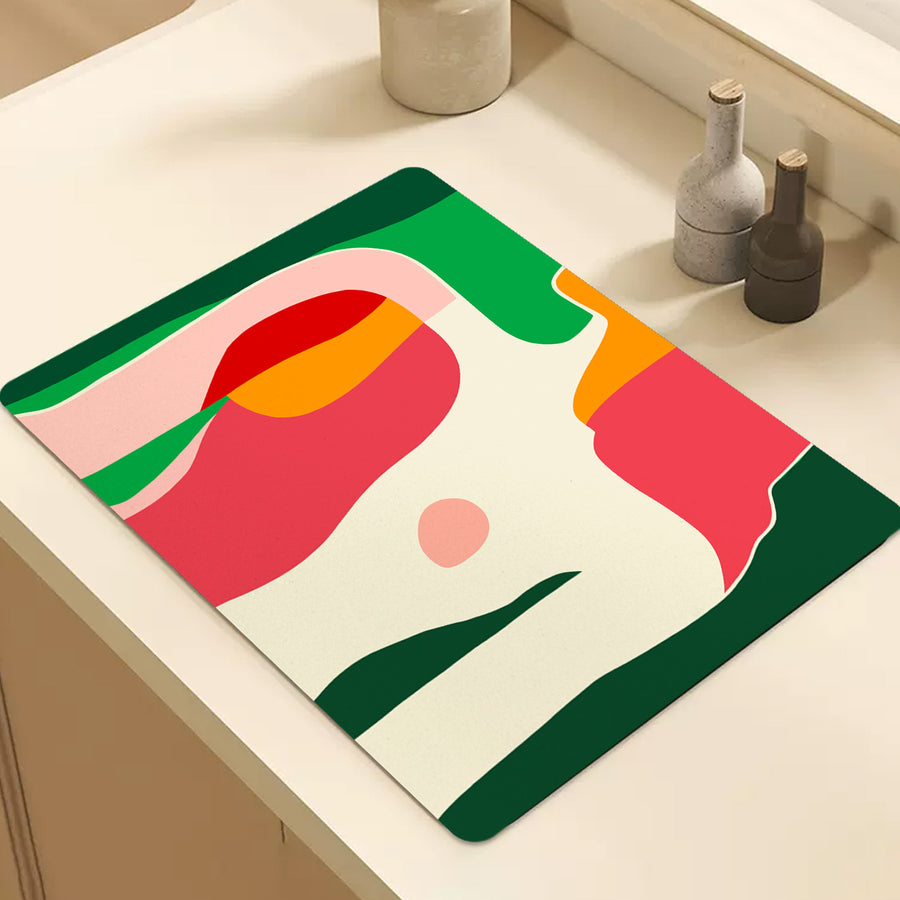 Feblilac Modern Abstract Woman Cup and Dish Placemat - view 2
