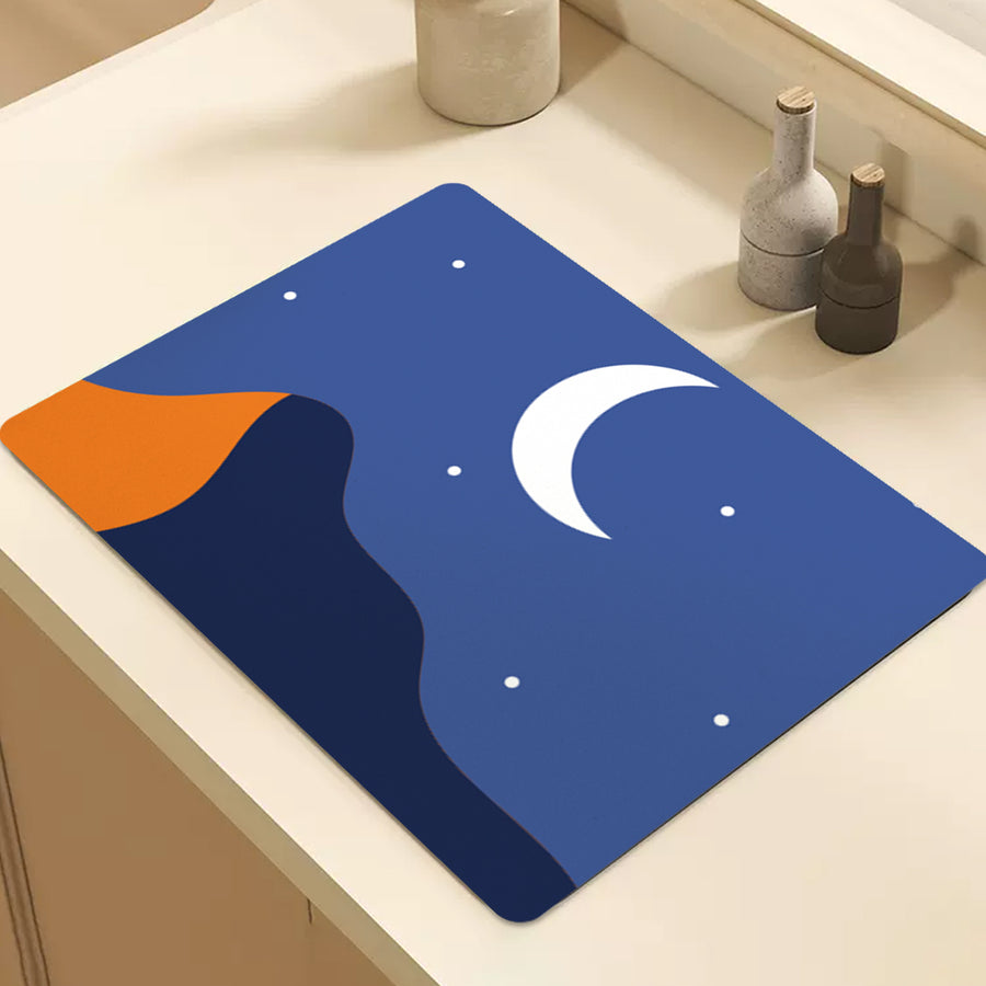 Feblilac Stars Moon and Mountains Cup and Dish Placemat - view 2