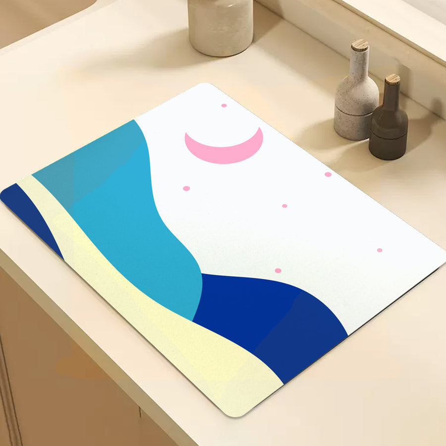 Feblilac Blue Pink Night Starry Sky Cup and Dish Placemat - view 3