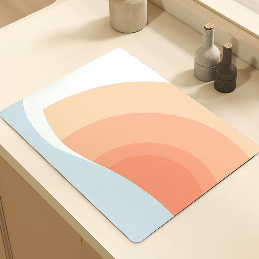 Feblilac Pink Gradient Sun Rising Cup and Dish Placemat - view 2