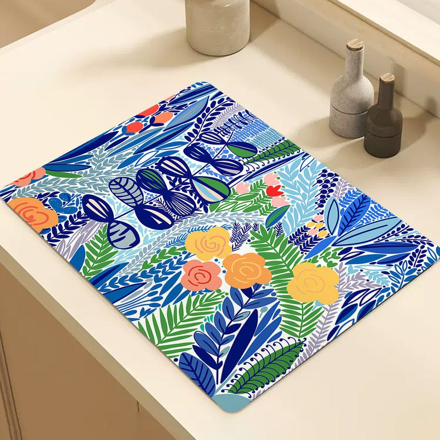 Feblilac Tropical Leaves Cup and Dish Placemat - view 2