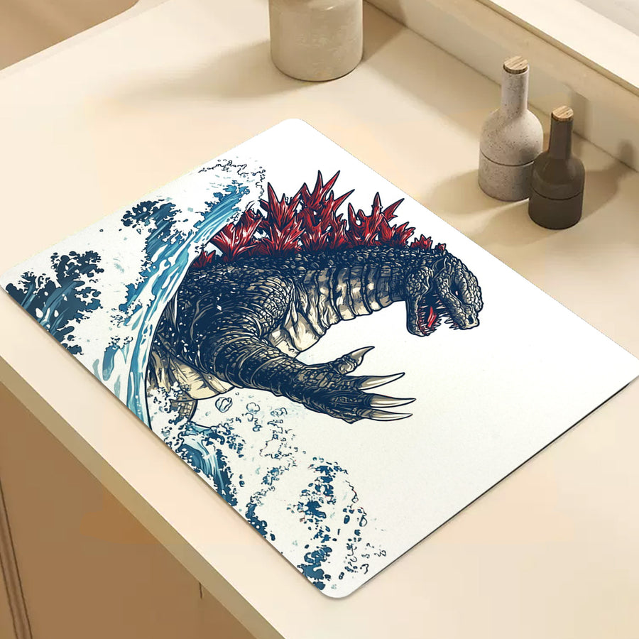 Feblilac Japanese Wave Monster Cup and Dish Placemat - view 2