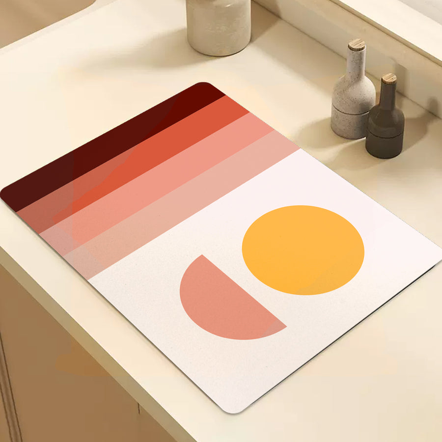 Feblilac Pink Sun Stripes Cup and Dish Placemat - view 2