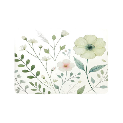 Feblilac Watercolor Flowers and Leaves Cup and Dish Placemat