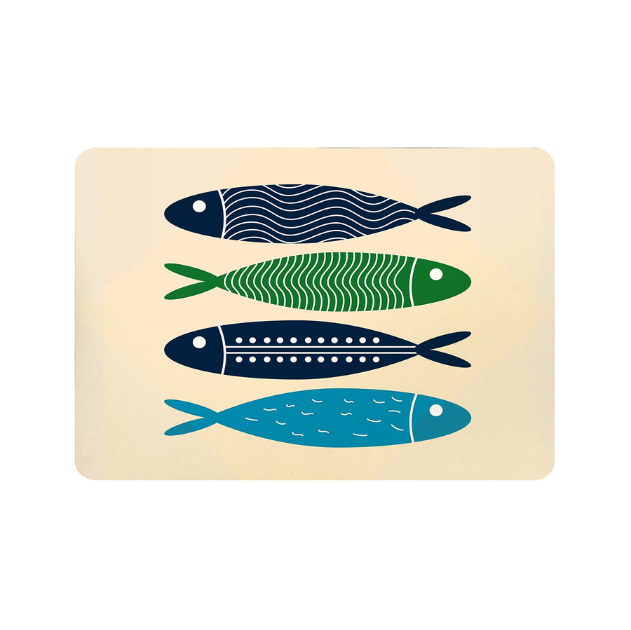 Feblilac Blue Simple Fish Cup and Dish Placemat - view 3