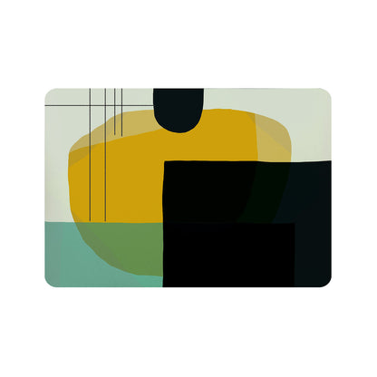 Feblilac Green Black Yellow Modern Abstract Cup and Dish Placemat