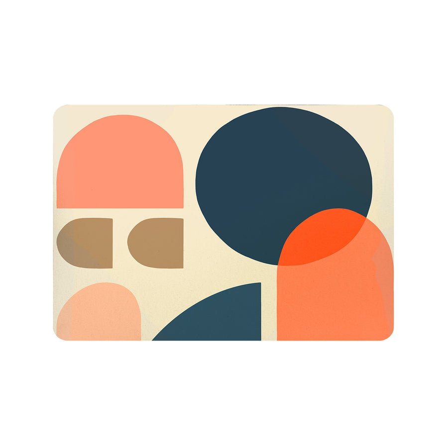 Feblilac Circular Semicircle Abstract Color Block Cup and Dish Placemat - view 3