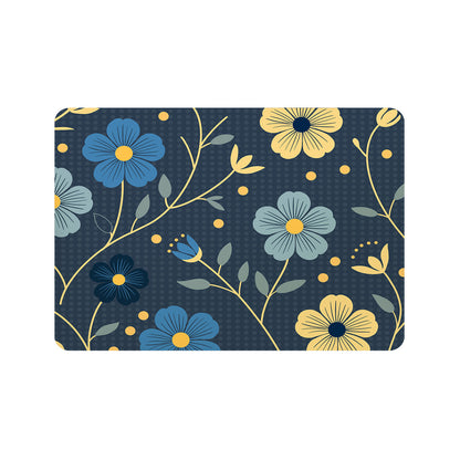 Feblilac Japanese Blue and Gold Flowers Cup and Dish Placemat