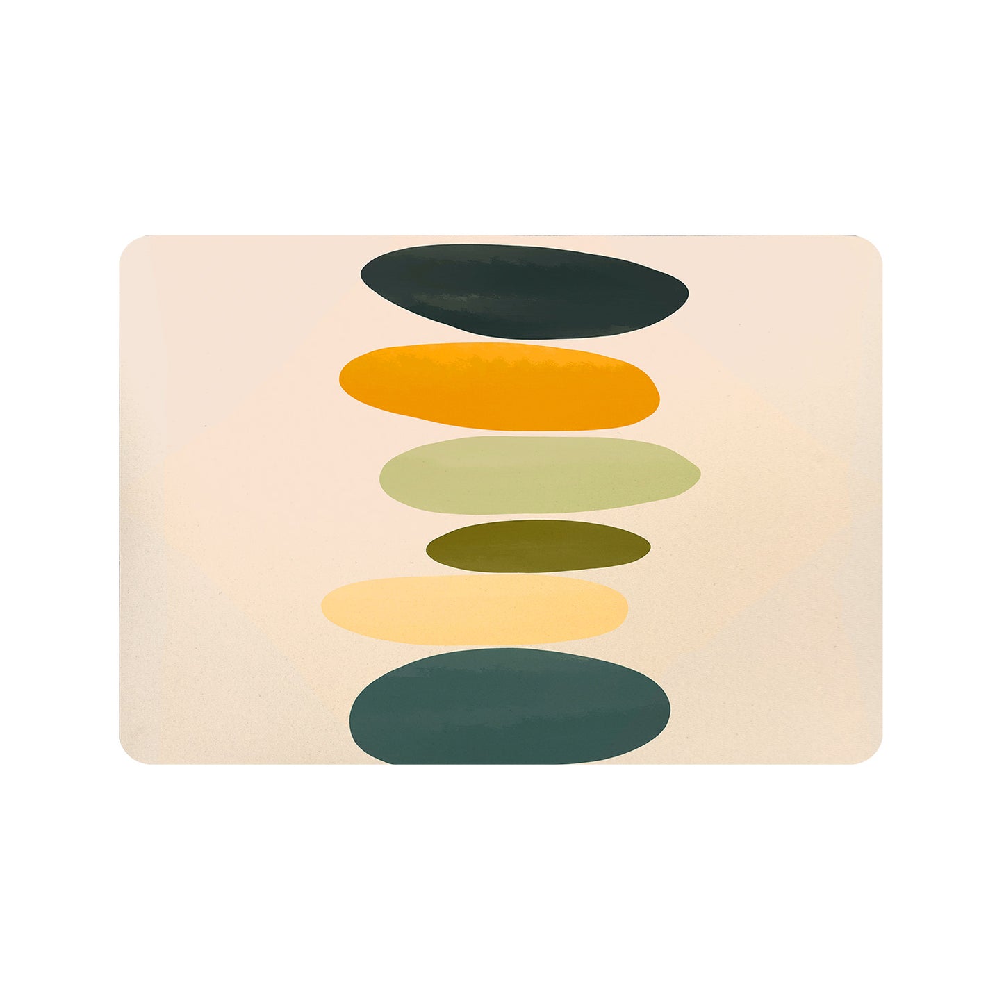 Feblilac Colored Stone Yellow Green Cup and Dish Placemat