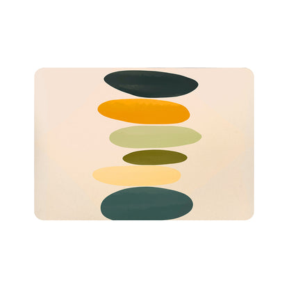 Feblilac Colored Stone Yellow Green Cup and Dish Placemat