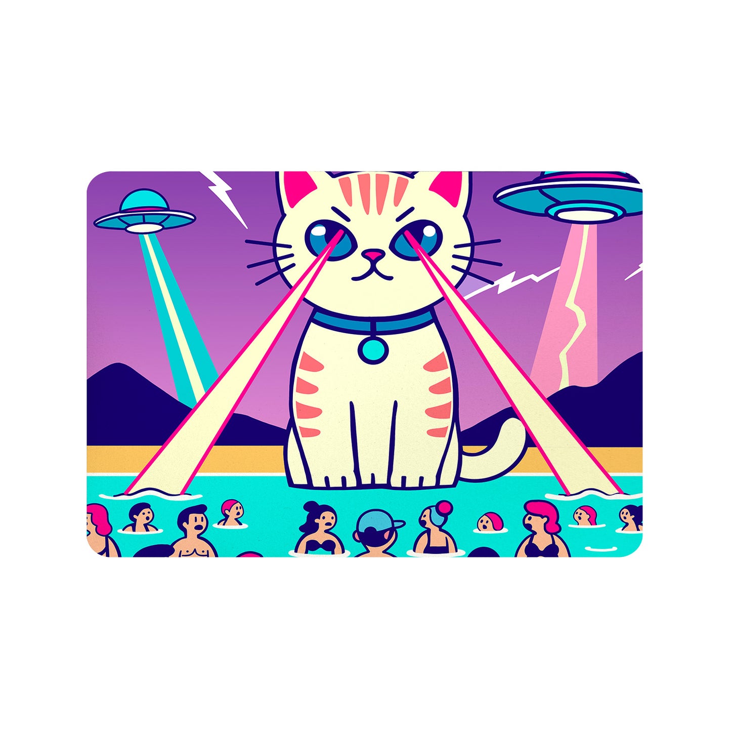 Feblilac Laser Cat Cup and Dish Placemat