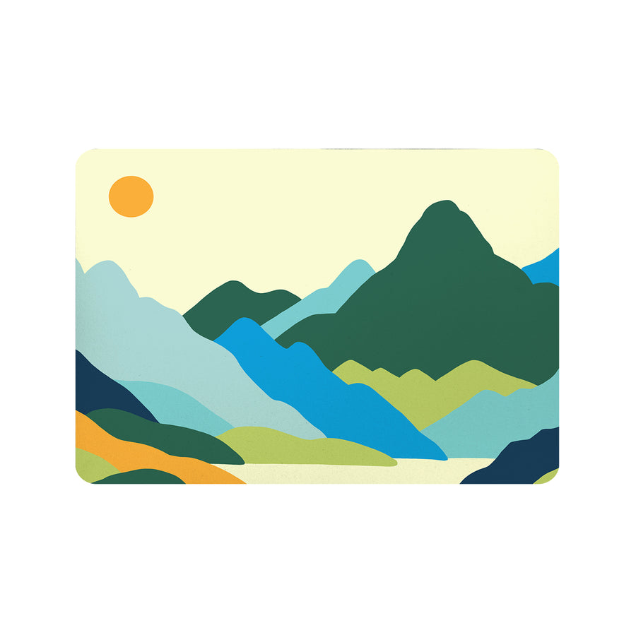 Feblilac Green Orange Mountains Sun Cup and Dish Placemat - view 3