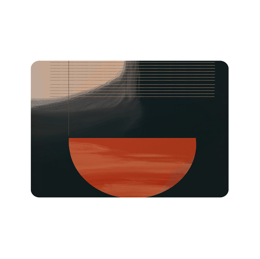 Feblilac Red and Black Modern Abstract Cup and Dish Placemat - view 3