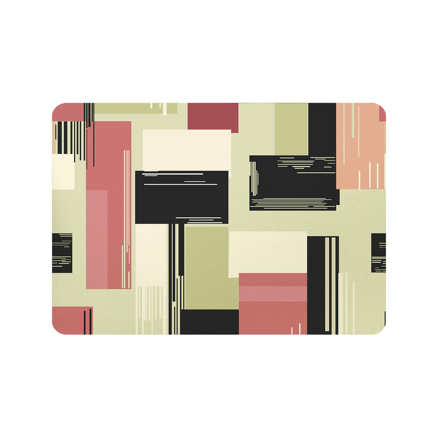 Feblilac Colorful Abstract Blocks Cup and Dish Placemat - view 2