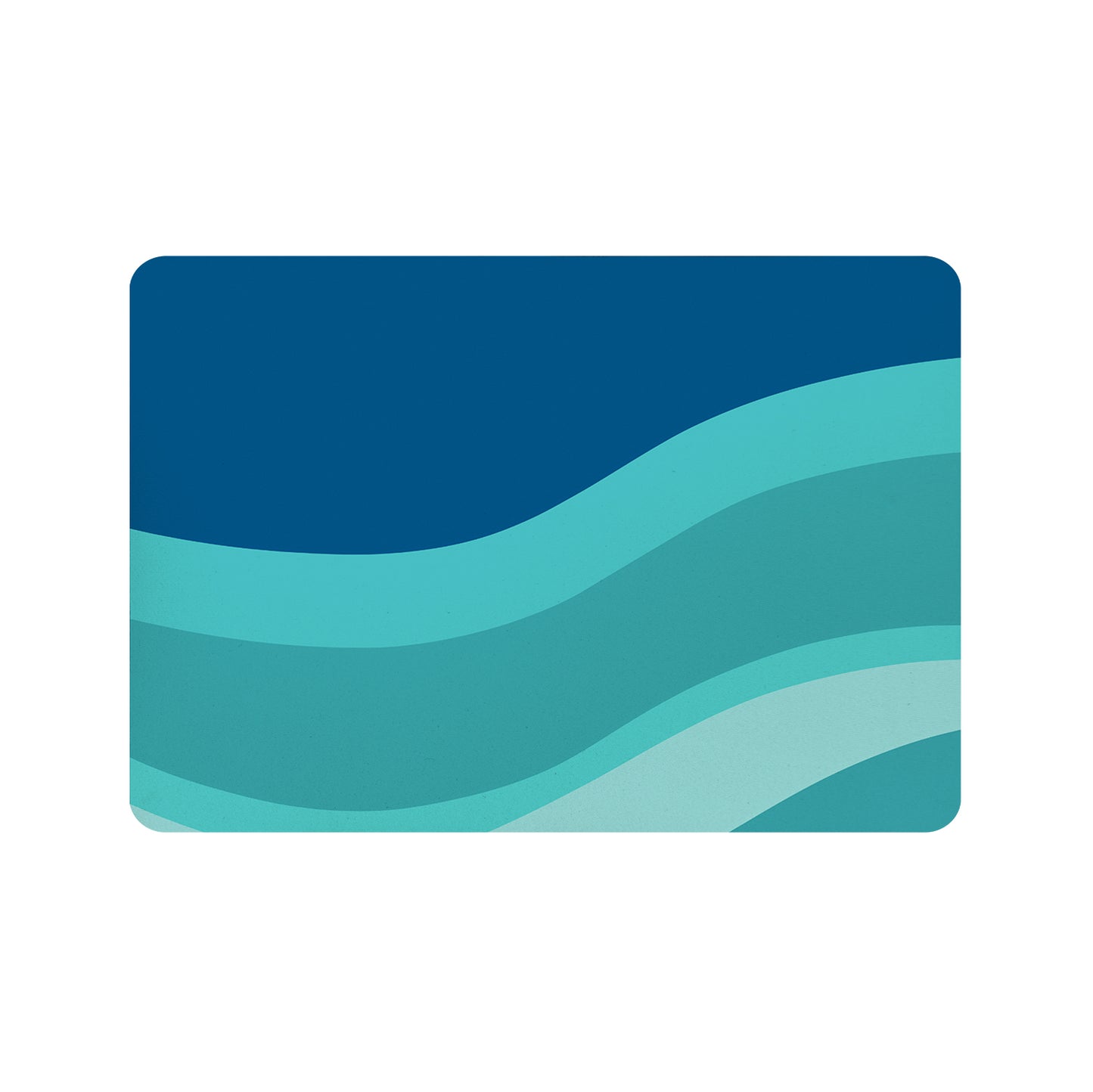 Feblilac Gradient Blue Flowing Waves Cup and Dish Placemat