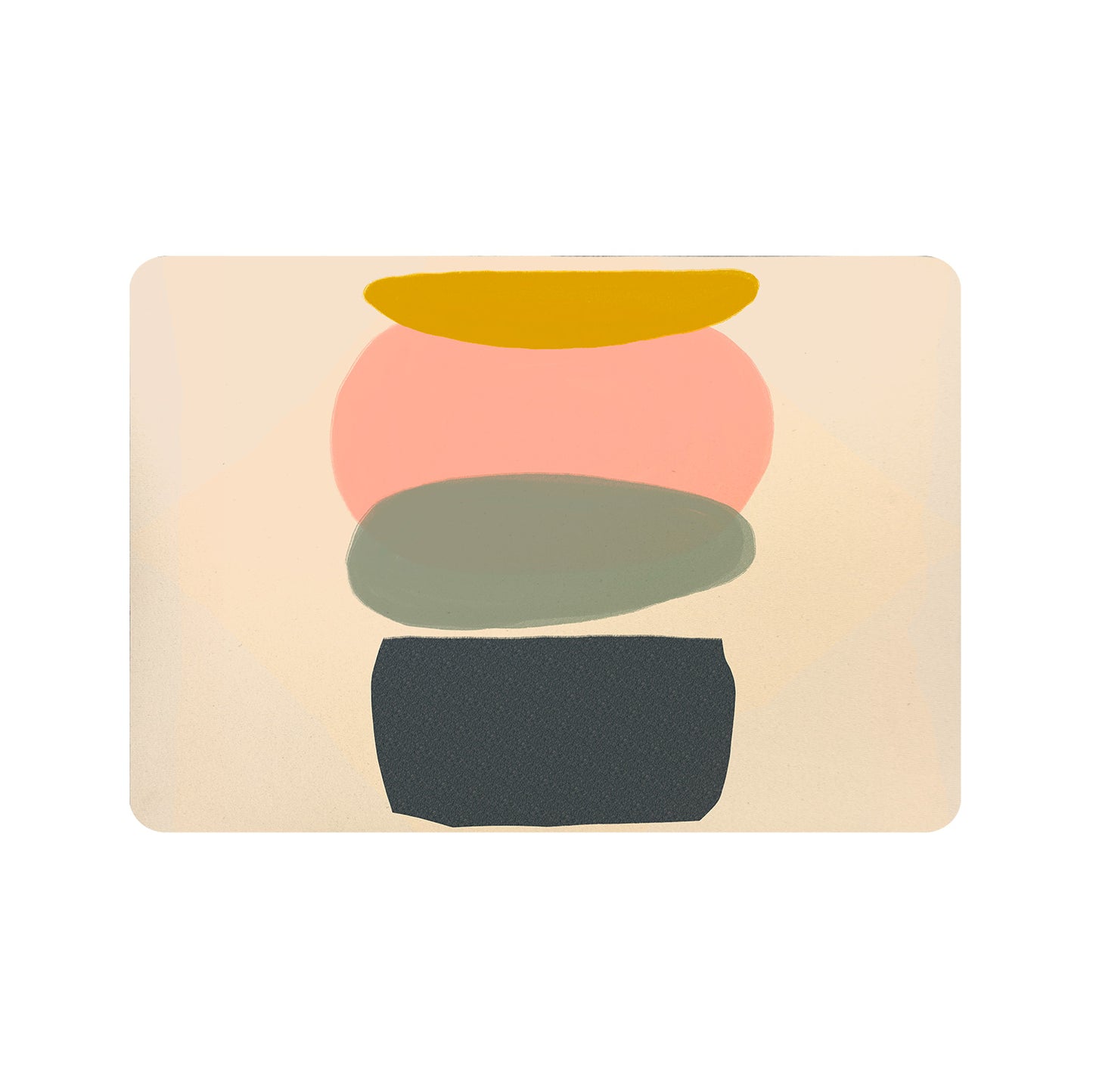 Feblilac Four Color Blocks Abstract Stone Cup and Dish Placemat