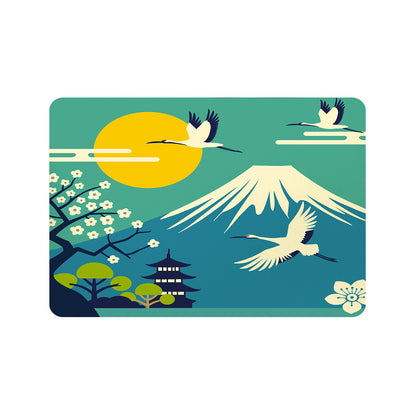 Feblilac Mount Fuji Crane Cup and Dish Placemat