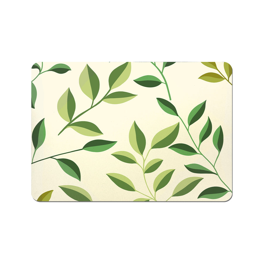 Feblilac Small Leaves Green Beige Background Cup and Dish Placemat - view 3
